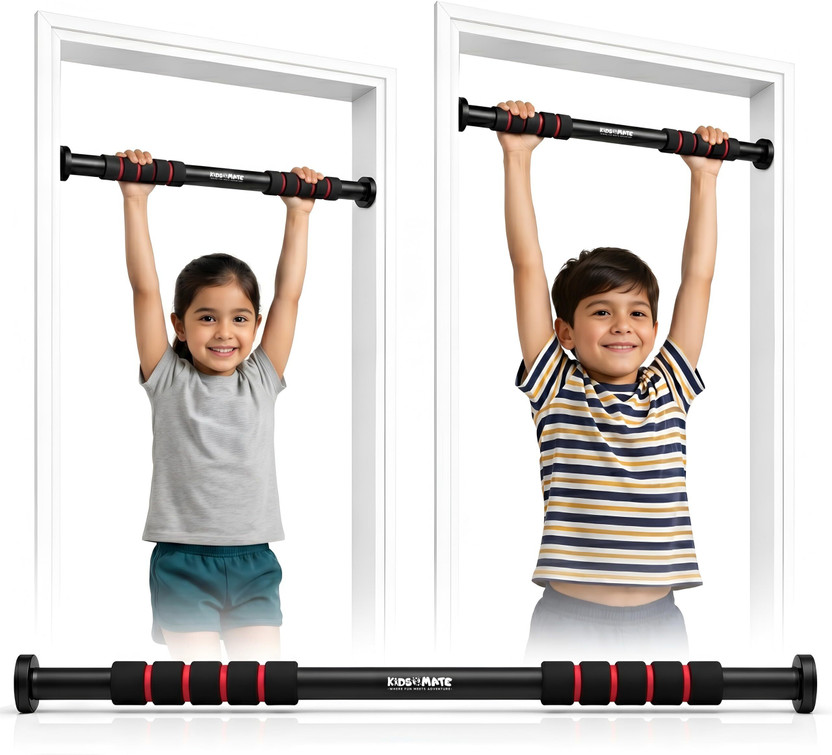 Kidsmate Height Increase for Kids | Hanging Rod for Kids & Adults | 100 Kg Capacity, Pull-up Bar(Black)