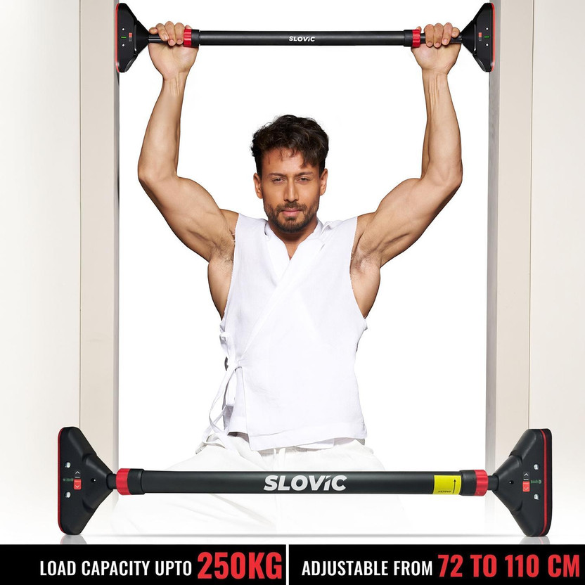 SLOVIC Pull-Up Bar for Home Workout | Non-Slip Carbon Steel Bar (Load Capacity: 200 Kg) Pull-up Bar(Black, Red)
