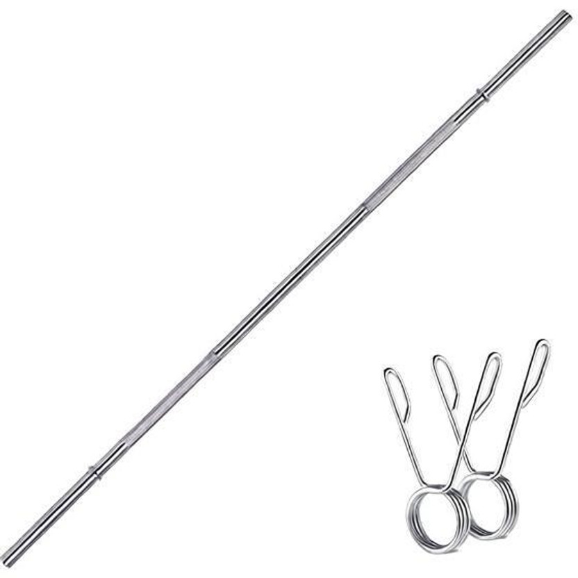 Konark Fitness 4 Feet Barbell Rod 28MM Heavy Weight Lifting Training With Two Lock Weight Lifting Bar