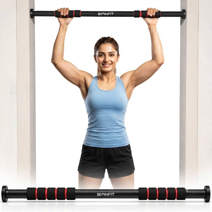 BIONFIT BIONFIT Pull-Up Bar for Home Workout | Anti-Slip, Adjustable 62–100 cm, 100 kg Capacity Pull-up Bar(Black) - Flipkart Deal