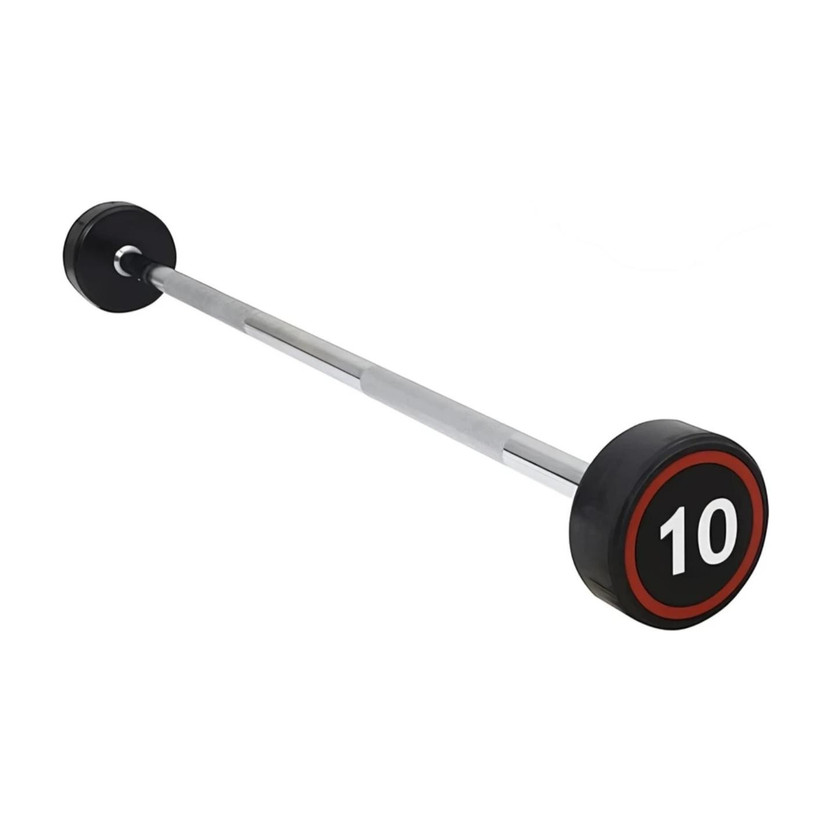 GH SPORTS Sports Fixed Barbell rod 10kg 30mm Dia Rubber Coated Steel Weight Lifting Bar Weight Lifting Bar(Black)