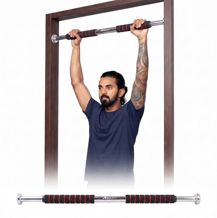 BOLDFIT Pull Up Bar for Home Work Out | Door Frame Pull up Bar | Max Load - 100 Kg Pull-up Bar(Multicolor)
