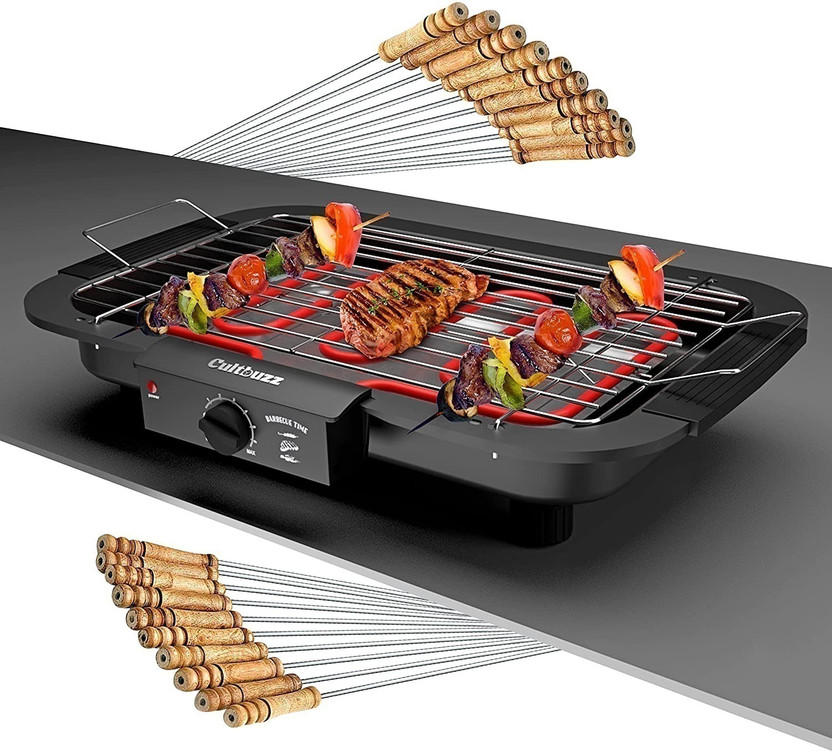 Cultbuzz StainlessSteelSquarePapadJaliRotiRoastGrillSteelBBQJaliRoast Electric Grill