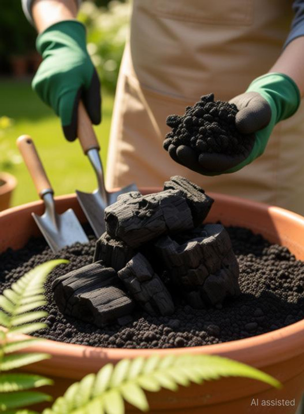 KOO Retails Wood Charcoal for Potting, Barbeque,250gm Black Potting Mixture(0.25 kg, Granules)