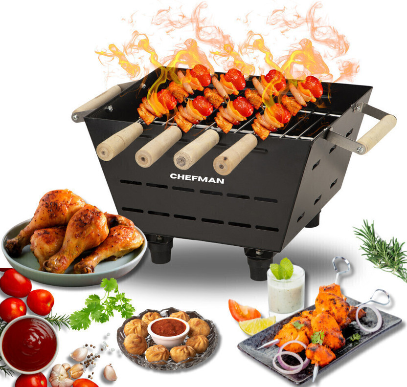 Chefman Portable Coal BBQ Griller for Healthy Food Grilling at Picnics and Parties Charcoal Grill