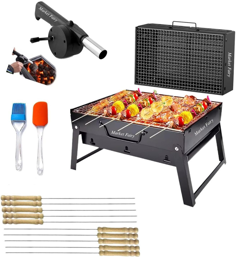 patchio tandoori grill for home & BBQ grill set for home charcoal grill with 5 Skewer Charcoal Grill(Portable, Foldable)
