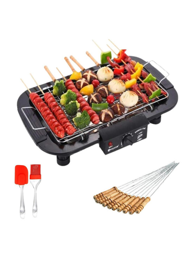 GrillHaven Portable Electric Grill Outdoor/Indoor , with 2 oil brush & 12 schewers Electric Grill