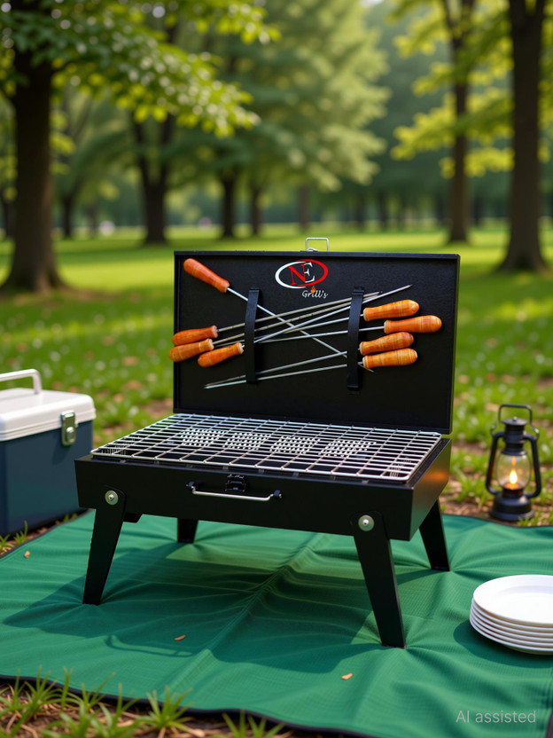 NE GRILLS Briefcasestylebbqgrillhighqualitymaterial Charcoal Grill