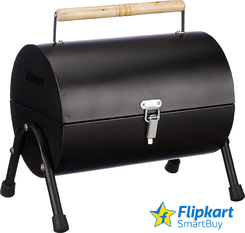 Flipkart SmartBuy Compact Barrel-Style Griller with Skewers and Mesh for Easy Outdoor Barbecuing Charcoal Grill