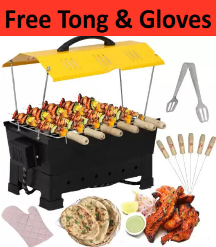 KGF 2-in-1 BBQ, 1200W Compact for Indoor, Outdoor, Travel Use Charcoal & Electric Grill