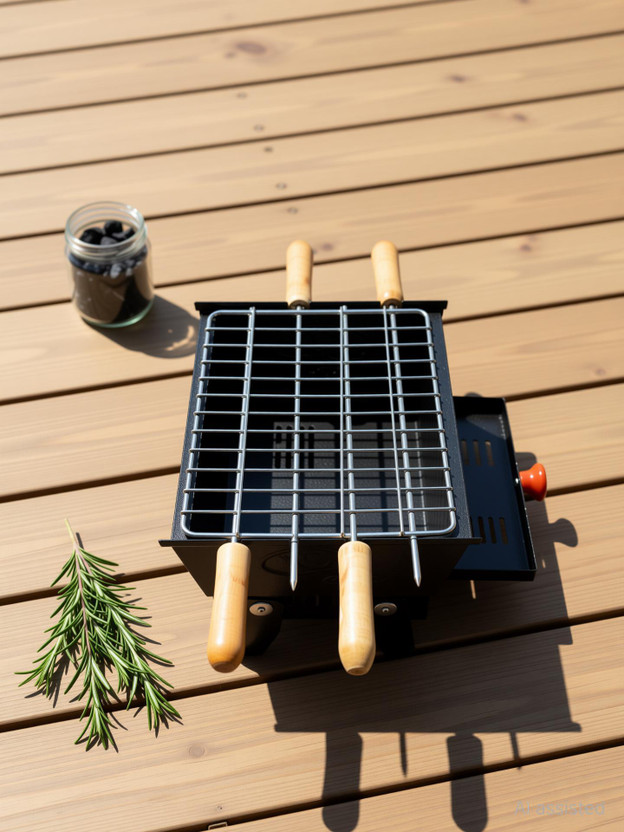 NE GRILLS FoldingPortableOutdoorBarbequeCharcoalBBQGrillOvenBlackCarbonSteel, Charcoal Grill