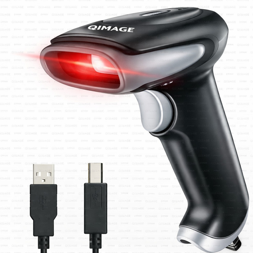 Q-IMAGE Professional 2D Barcode Scanner High-Speed USB Wired Reader Black 2D Wired Barcode Scanner CCD 2D Camera Barcode Scanner(Handheld)