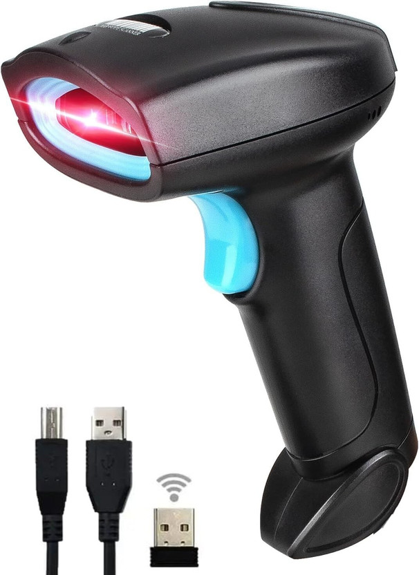 Q-IMAGE Wireless 2.4GHz and QR 2D &1D Wireless Handheld Indicator with Induction scanning and Suffix Settings 2D Camera Barcode Scanner(Handheld)