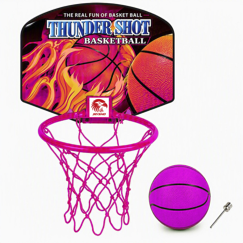 MYSHO MYSHO Kids Basketball Ring Hoop Set with Ball Wall Mount Mini Basketboard Rim Net Basketball Ring(3 Basketball Size With Net) - Flipkart Deal