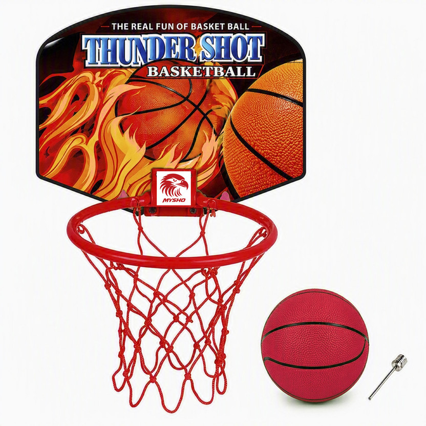 MYSHO MYSHO Kids Basketball Ring Hoop Set with Ball Wall Mount Mini Basketboard Rim Net Basketball Ring(3 Basketball Size With Net) - Flipkart Deal