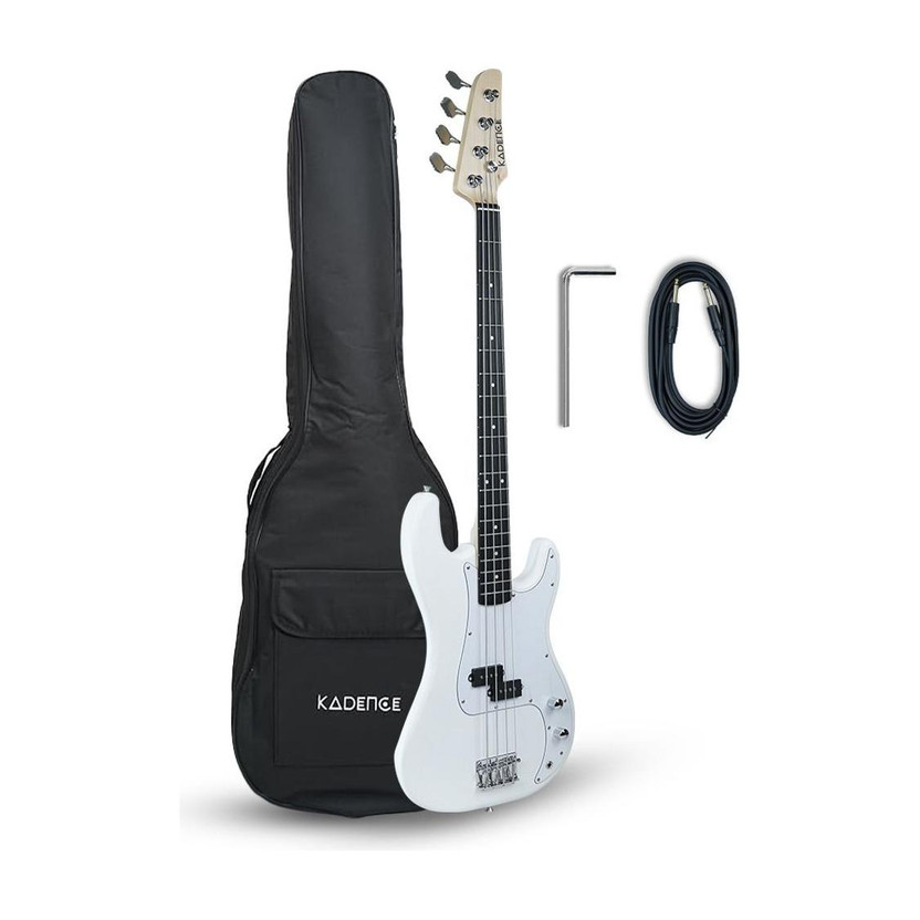 KADENCE KPB1-MWH Tennessee 46.5” (P-Style) Fixed Bridge with Gig Bag & Cable Red Electric Bass Guitar(Fretted)