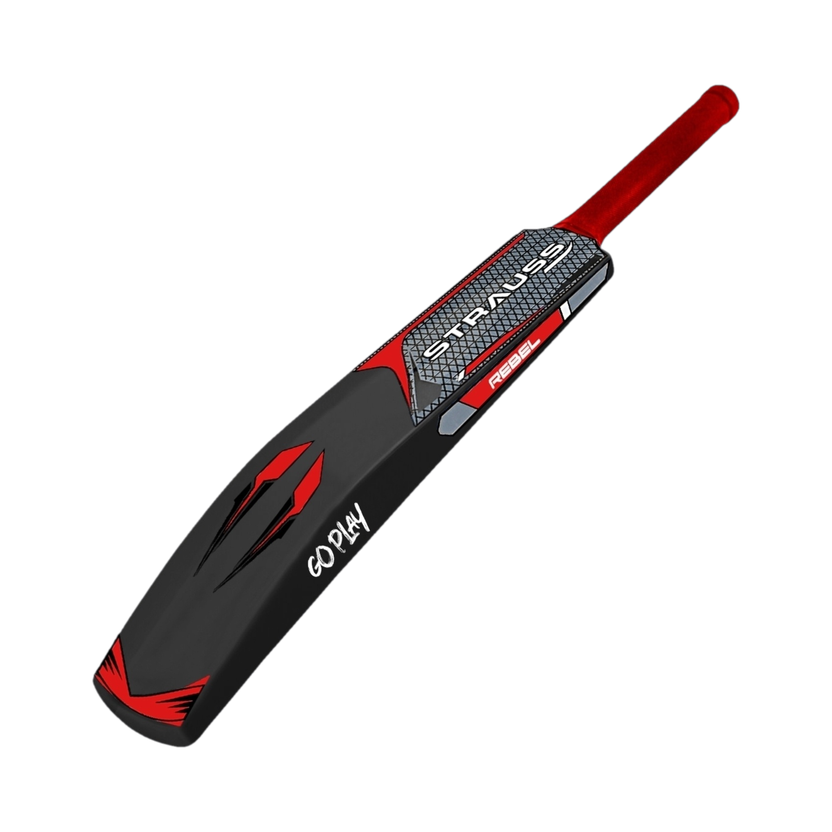 Strauss Rebel , Size SH / Full Size (34 X 4.5 inch) For All Age Groups (Black) PVC/Plastic Cricket  Bat For 15+ Yrs(850-900 g)