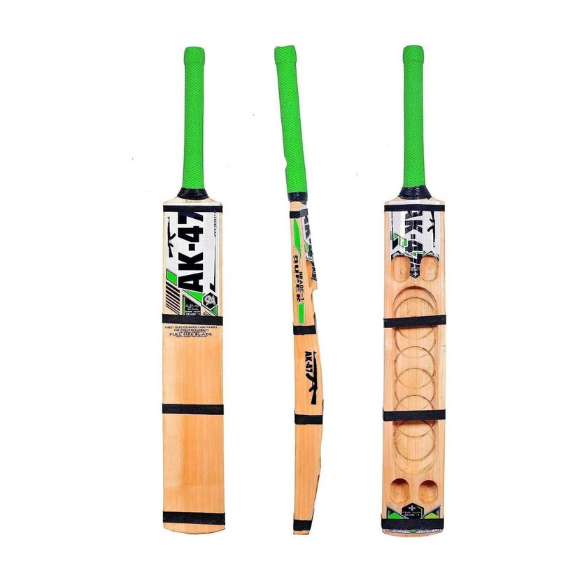 ISBN AK 47 HANCRAFTED DESIGN EDITION TRIPLE BLADE FOR HARD TENNIS BALL 900-1100G Kashmir Willow Cricket  Bat For 15+ Yrs(900-1100 g)