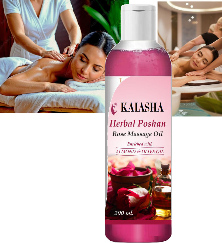 KAIASHA Rose Sensual Body Massage Oil For Romance Aroma Exotic Indulging & Mystic Feel(200 ml)