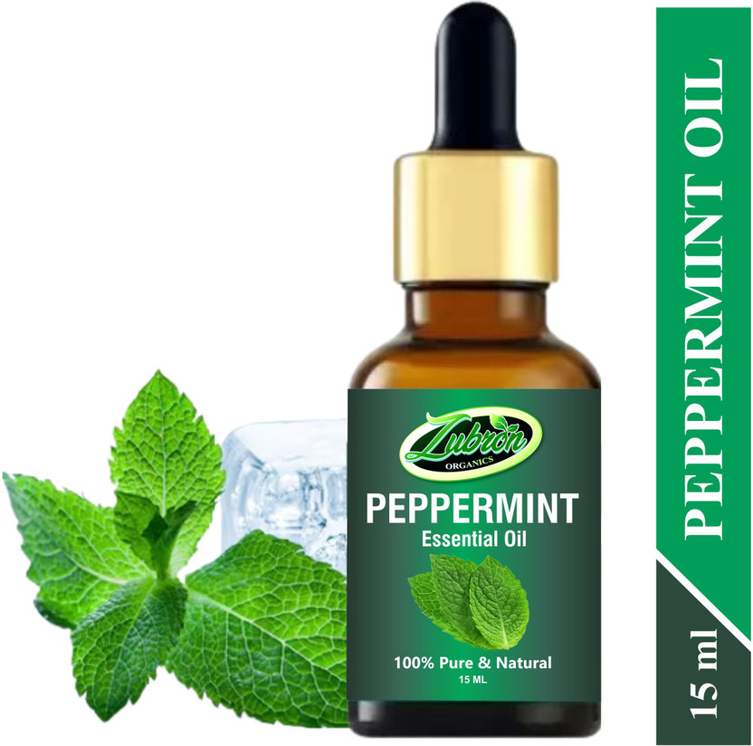 Zubron Organics 100% Natural & Organic, Peppermint Essential Oil for Skin and Hair(15 ml)