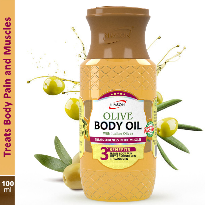 Nimson Olive Body Massage Oil with Italian Olives Treats Body Pain Muscles Smooth Skin(100 ml)
