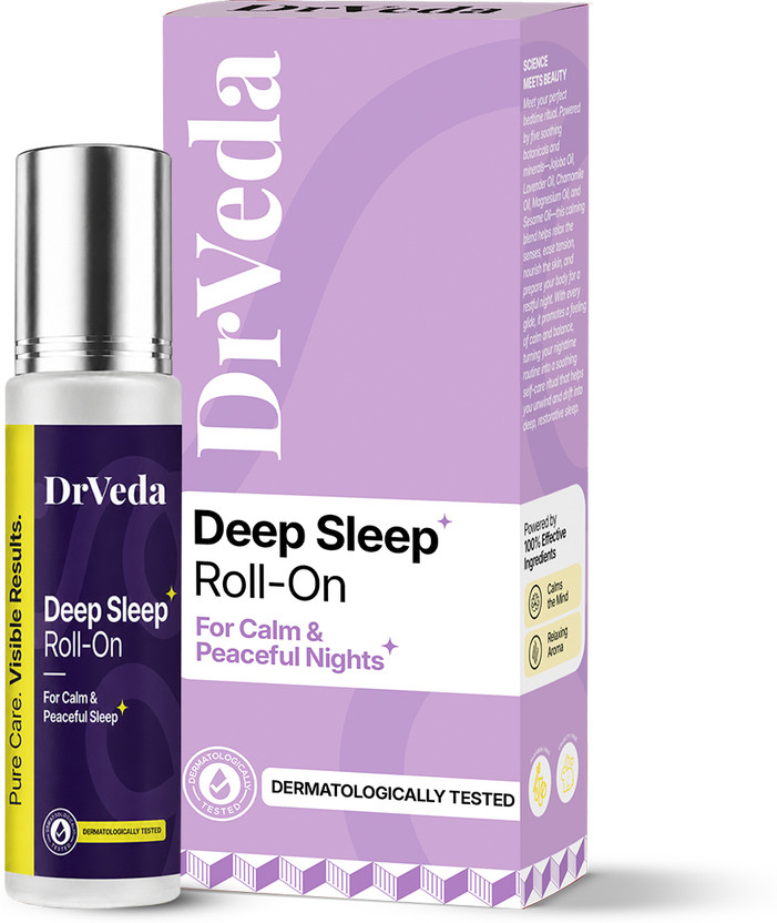 DrVeda Deep Sleep Roll-On | 100% Natural Sleeping Aid | Stress Relief & Relaxation(10 ml)