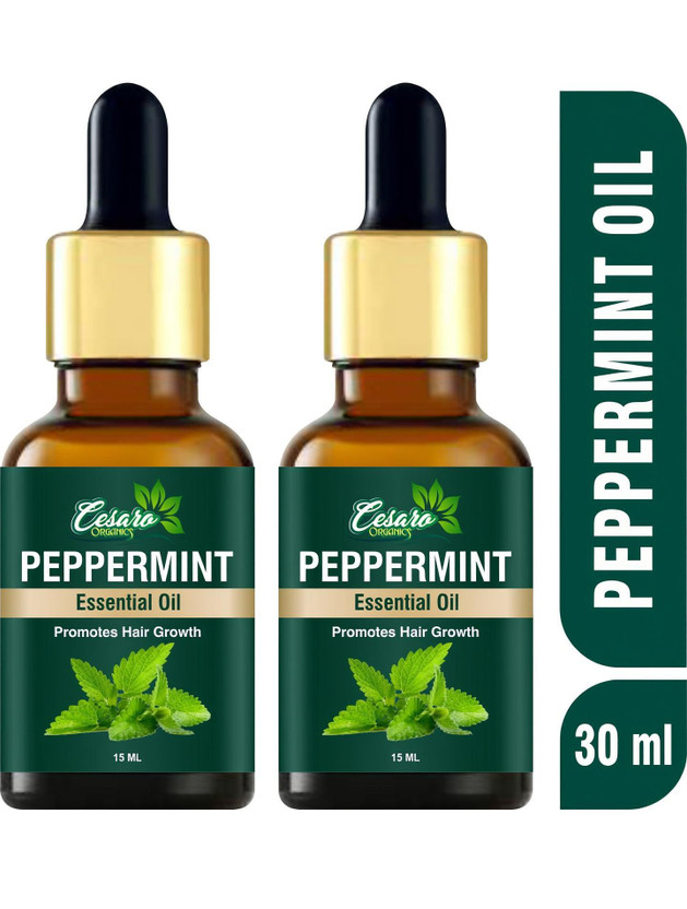 Cesaro Organics Best Peppermint Essential Oil, 100% Natural & Pure, for Hair, Skin, Face, Cold(30 ml)