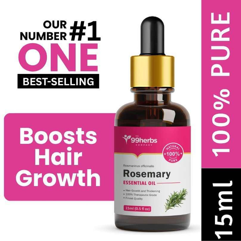 The 99 Herbs Company 99Herbs Rosemary Essential Oil 15ml | Pure Natural Aromatherapy Oil(15 ml)