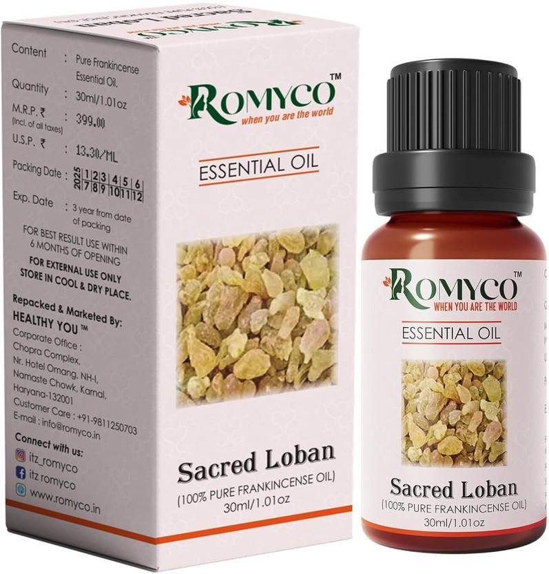 ROMYCO Loban Essential Oil | Pure Natural Spiritual Aroma | Positive Energy | Skincare(30 ml)