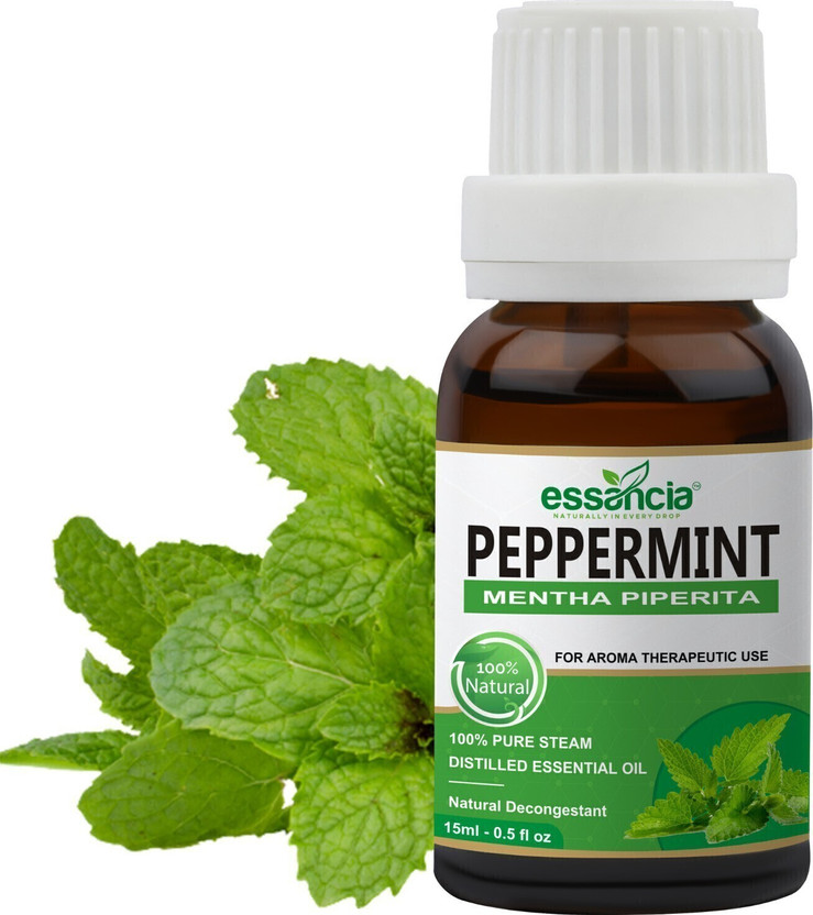 essancia Peppermint Essential Oil for Hair Growth, Muscle Pain Relief, Face, Skin, Relaxation and Aromatherapy. 100% Pure, Natural, Undiluted and Therapeutic Grade Essential Oil(15 ml)