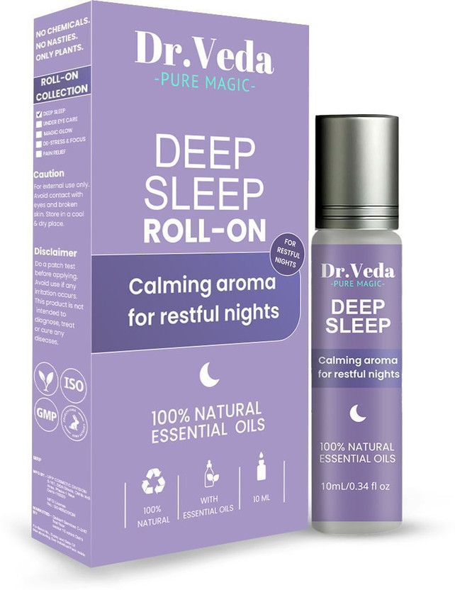 DrVeda Deep Sleep Roll-On | 100% Natural Sleeping Aid | Stress Relief & Relaxation(10 ml)