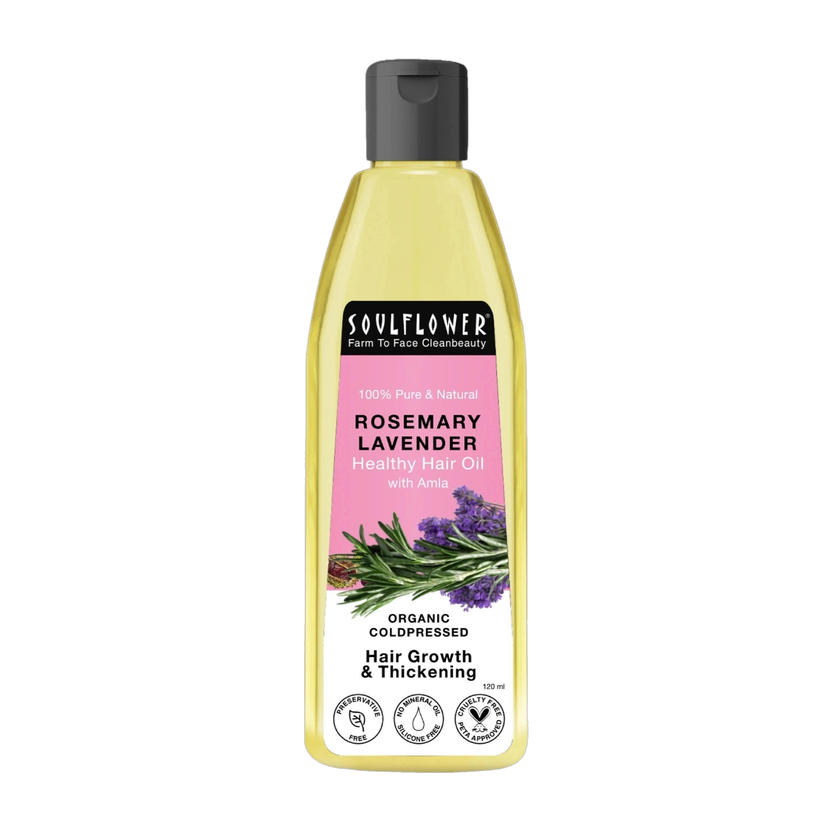 Soulflower Rosemary Lavender Essential | Pure, Organic & Cold Pressed Oil(120 ml)