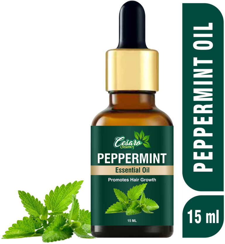 Cesaro Organics Best Peppermint Essential Oil, 100% Natural & Pure, for Hair, Skin, Face, Cold(15 ml)