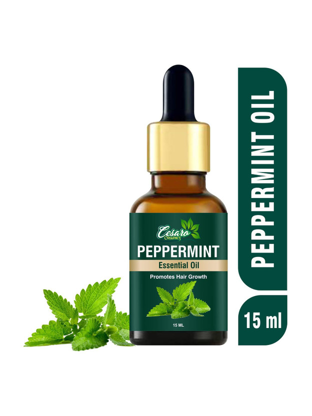 Cesaro Organics Best Peppermint Essential Oil, 100% Natural & Pure, for Hair, Skin, Face, Cold(15 ml)