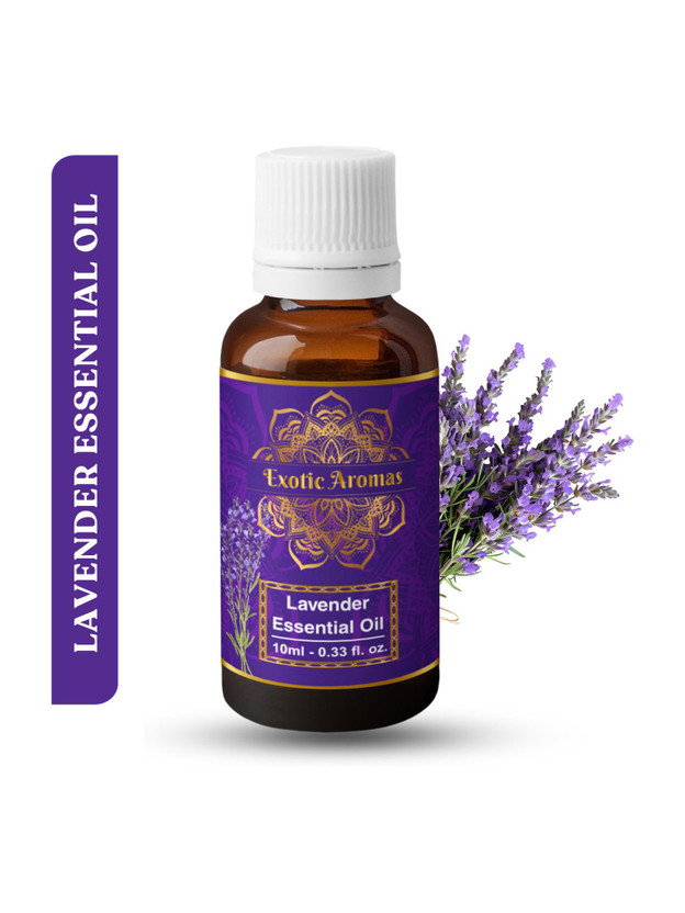 Exotic Aromas Lavender Essential Oil, 100% Pure and Natural, For Aromatherapy , Skin & Hair(10 ml)
