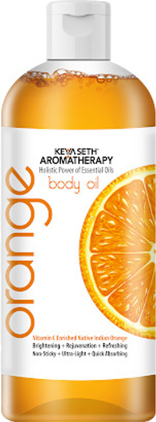 KEYA SETH AROMATHERAPY Skin Defence Orange Body Oil Skin Lightening, Rejuvenating Non-Sticky for Daily Use After Bath, Massage Oil Enriched with Orange & Vitamin C(400 ml)