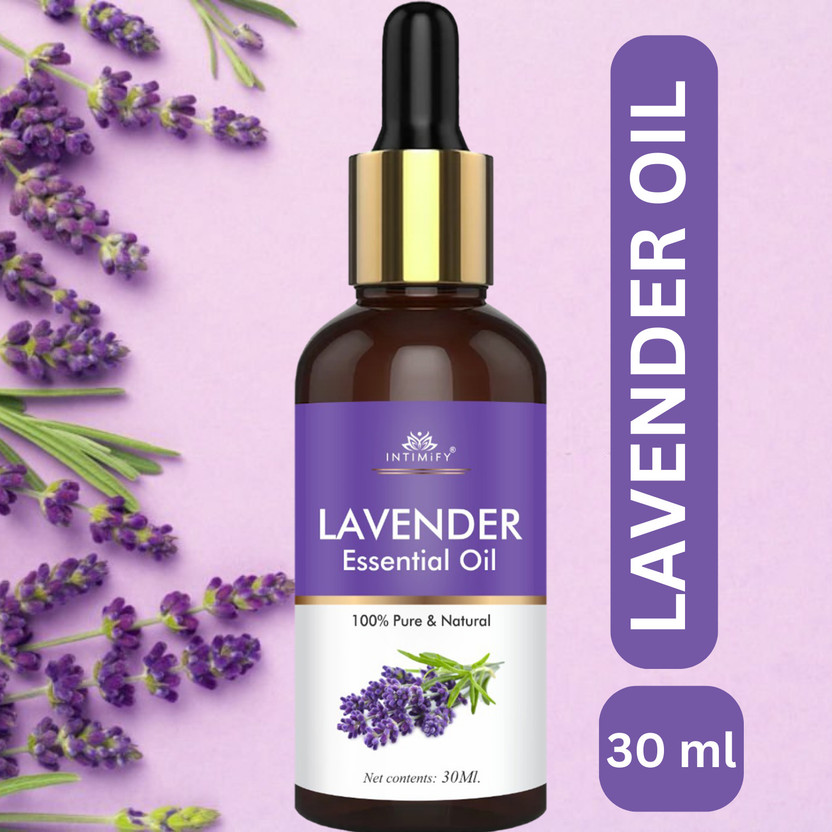 INTIMIFY Lavender Essential Oil for Hair, Skin, Acne, Blemish Free Glowing Skin, Stress(30 ml)