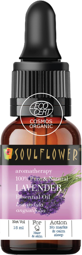 Soulflower Essential Oil Lavender| 100% Pure, Natural and Undiluted for Hair, Skin and Face(15 ml)