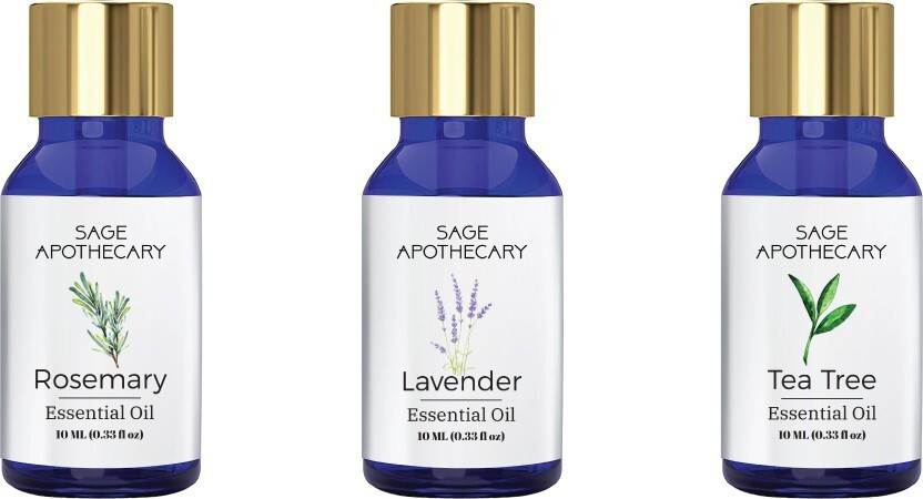 Sage Apothecary Essential Oil Combo 3 in 1 pack (Tea Tree, Lavender & Rosemary)│100% pure(10 ml)
