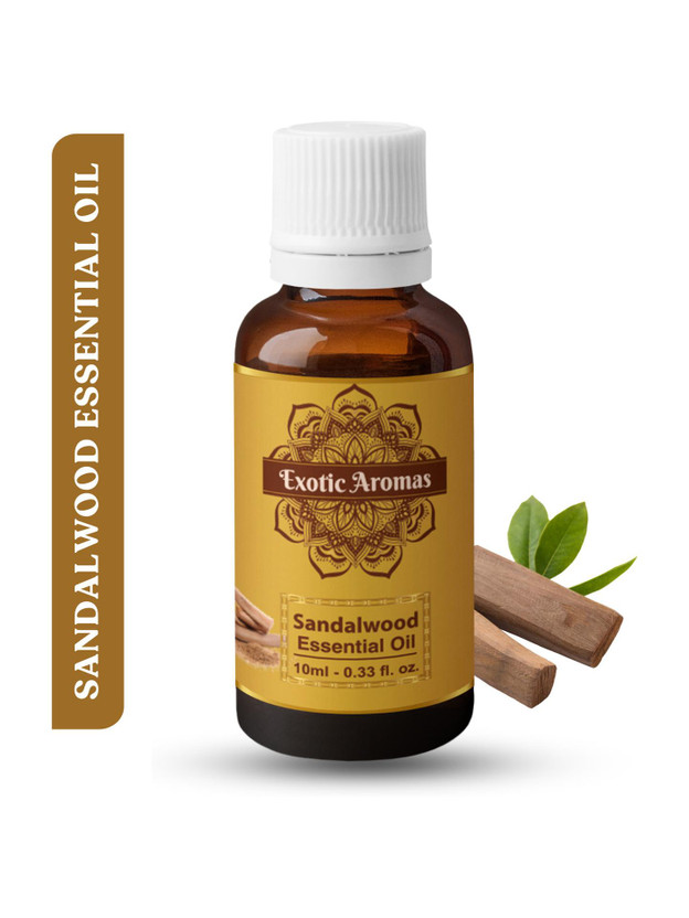 Exotic Aromas Sandalwood Essential Oil (Chandan Oil) For Bright,Flawless Skin & Diffusers(10 ml)