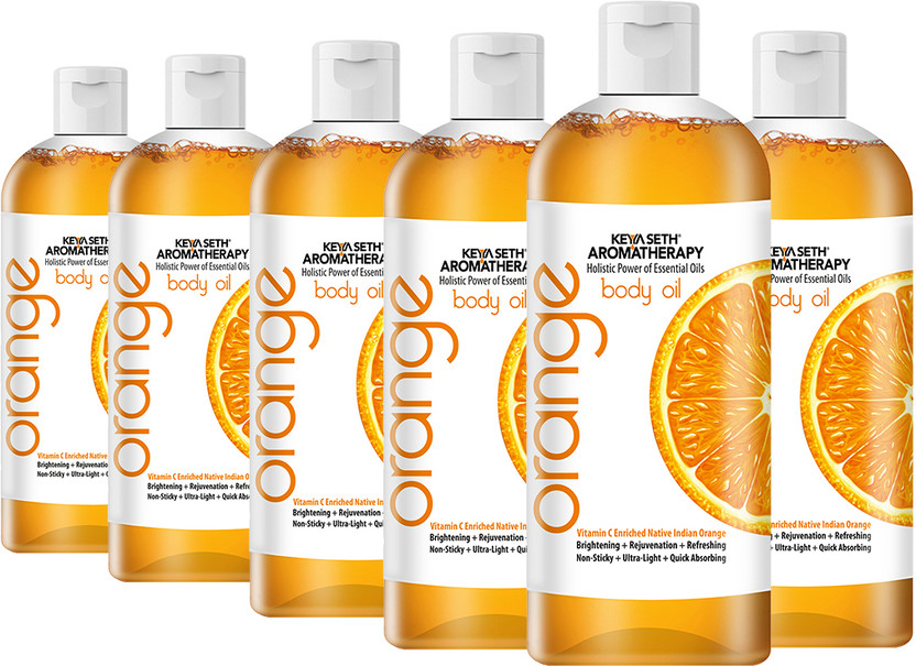 KEYA SETH AROMATHERAPY Skin Defence Orange Body Oil Skin Lightening, Rejuvenating Non-Sticky for Daily Use After Bath, Massage Oil Enriched with Orange & Vitamin C(2400 ml)