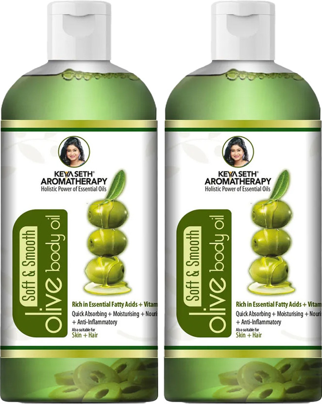 KEYA SETH AROMATHERAPY Olive Body Oil,Quick Absorbing Non-Sticky Nourishment for Hair Skin Massage Oil(800 ml)