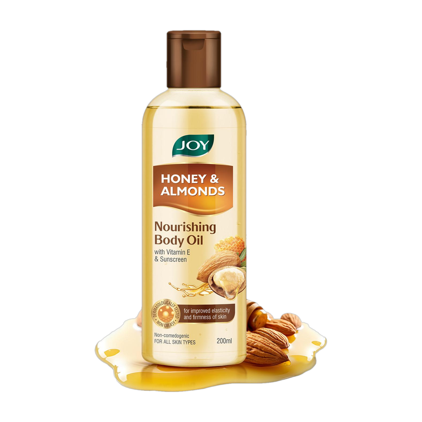 Joy Honey & Almonds Nourishing Body Oil, With Vitamin E & Sunscreen(200 ml)