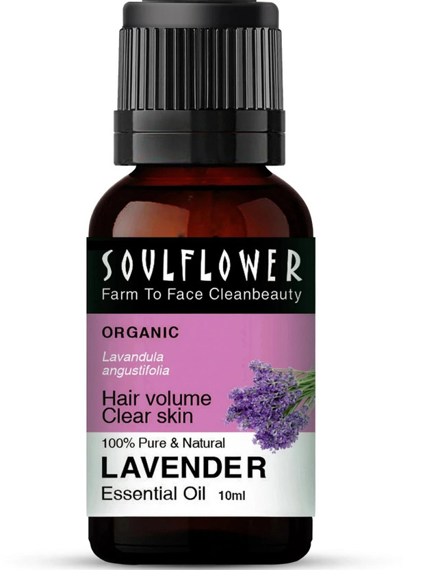 Soulflower Lavender Essential Oil | For Hair Growth, Skin Care, Stress Relief | 100% Pure |(10 ml)