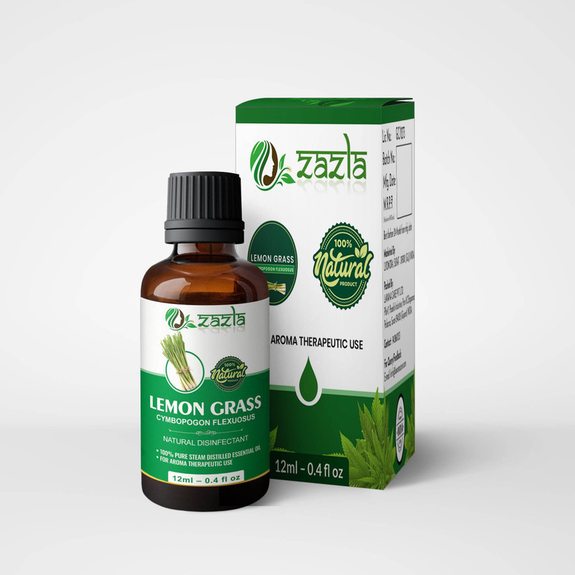 Zazla LemonGrass Essential Oil 100%Pure,Natural,Undiluted for Skin,Hair & Aromatherapy(12 ml)