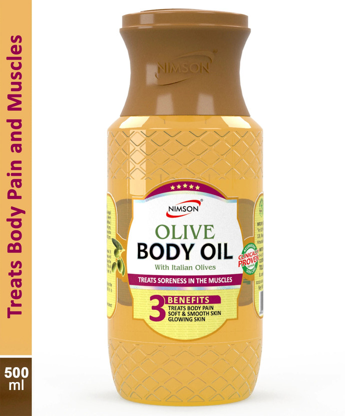 Nimson Olive Body Massage Oil with Italian Olives Treats Body Pain Muscles Smooth Skin(500 ml)