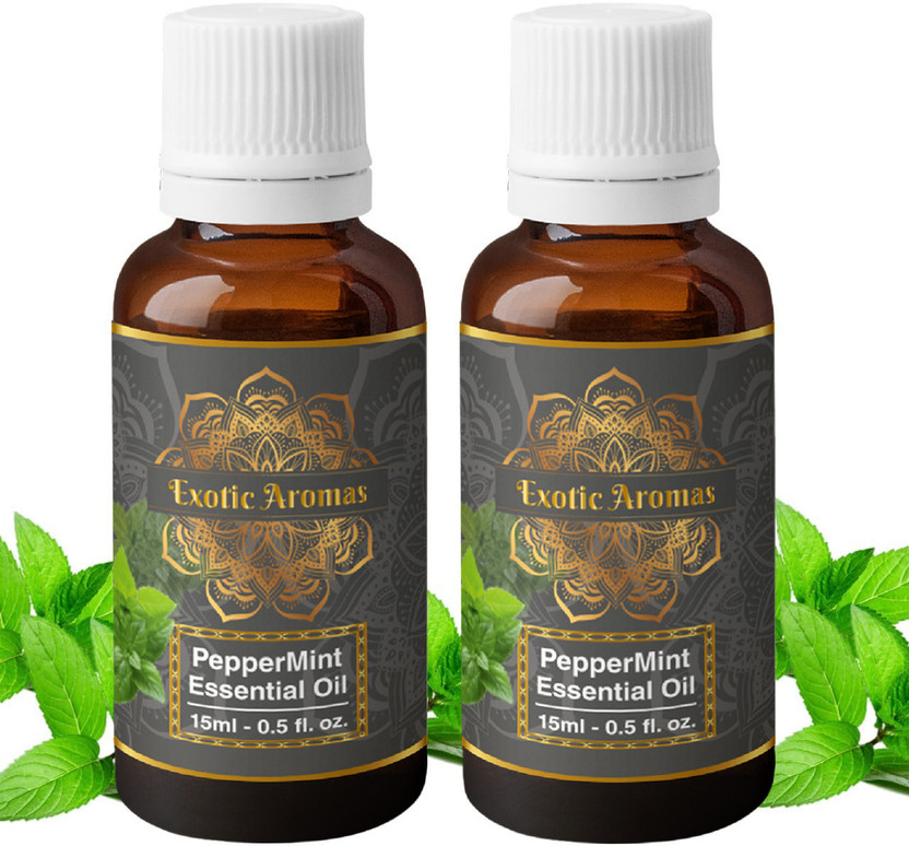 Exotic Aromas Peppermint Essential Oil for Aroma Therapy, Hair & Skin, Pack of 2(30 ml)