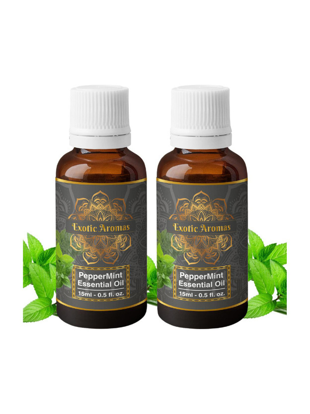 Exotic Aromas Peppermint Essential Oil for Aroma Therapy, Hair & Skin, Pack of 2(30 ml)