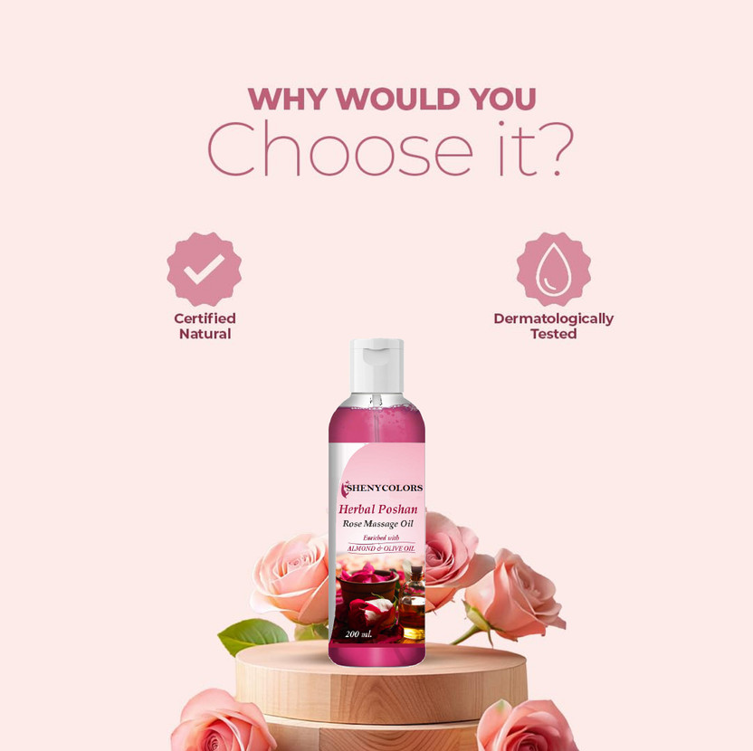 SHENY COLORS New A Spa-Like Experience at Home with Rose Massage Oil(200 ml)