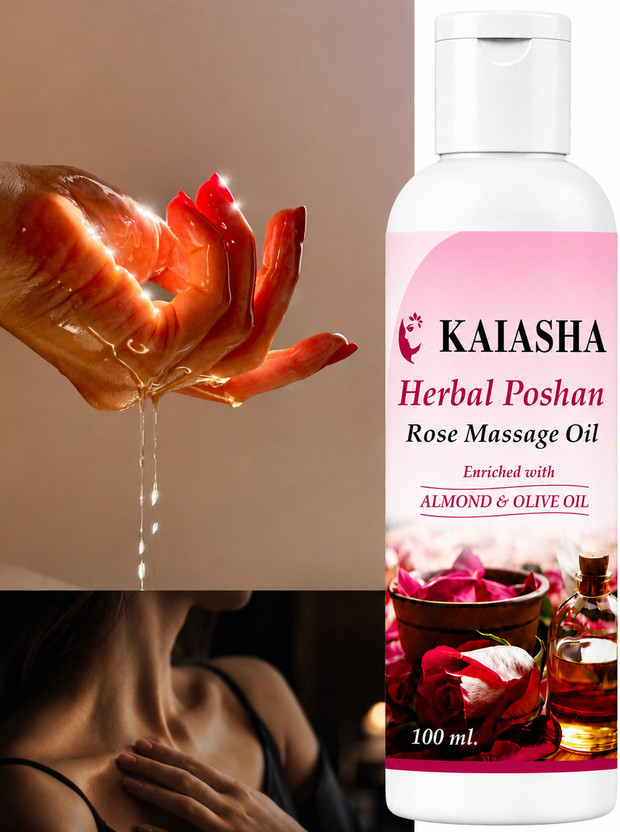 KAIASHA Rose Body Oil for Relaxing Full Body Massage-New Spa-Day Essential(100 ml)